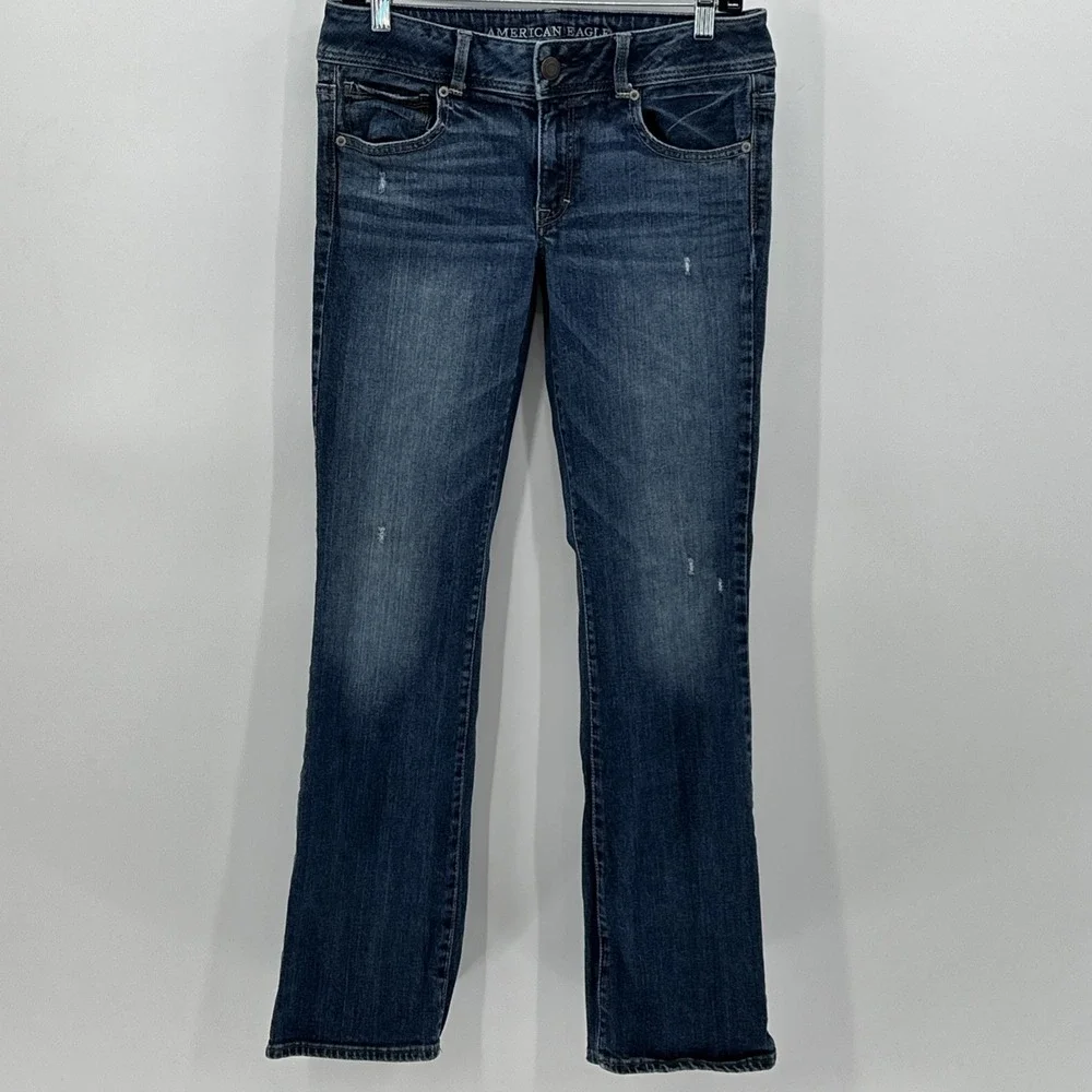American Eagle Outfitters Womens Jeans Kick Boot Cut Size 6 Dark Wash 29x30.5 LR
